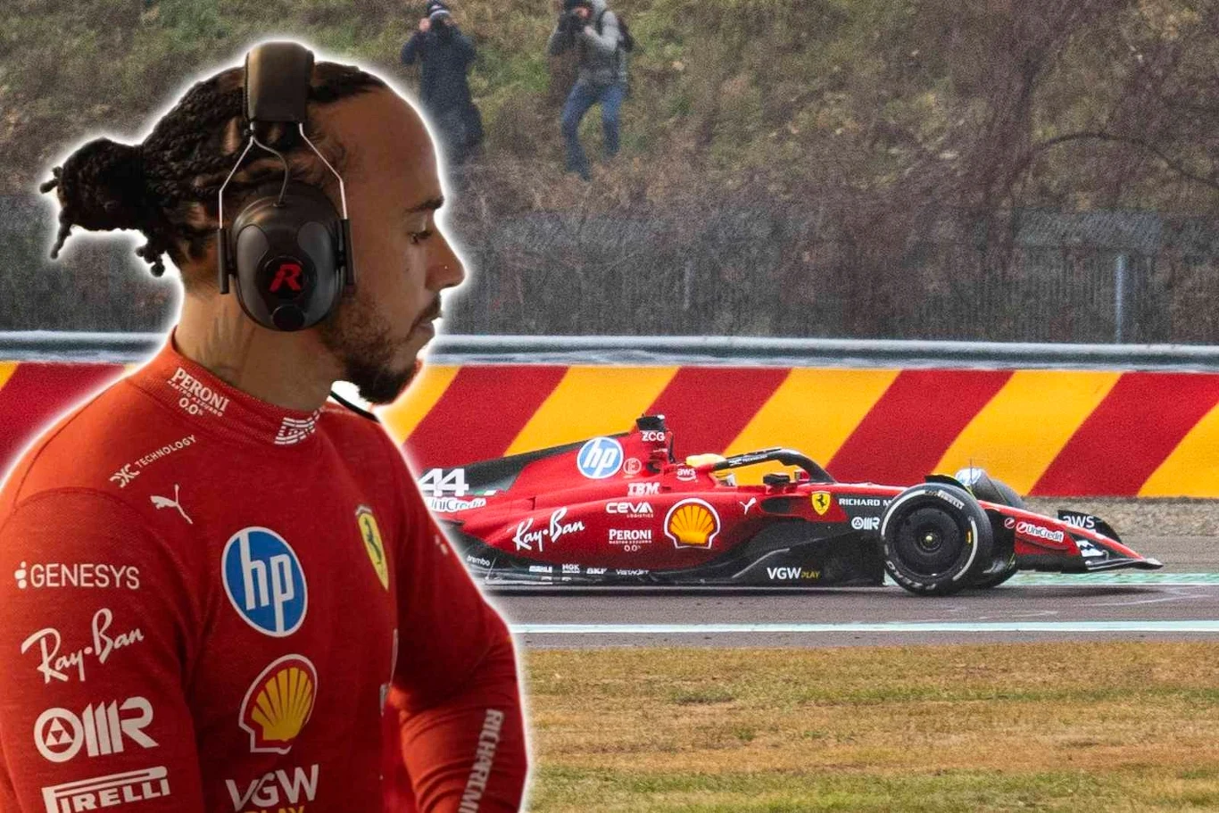 Hamilton uszkodził bolid Ferrari SF-23 podczas testów w Barcelonie Hamilton uszkodził bolid Ferrari SF-23 podczas testów w Barcelonie