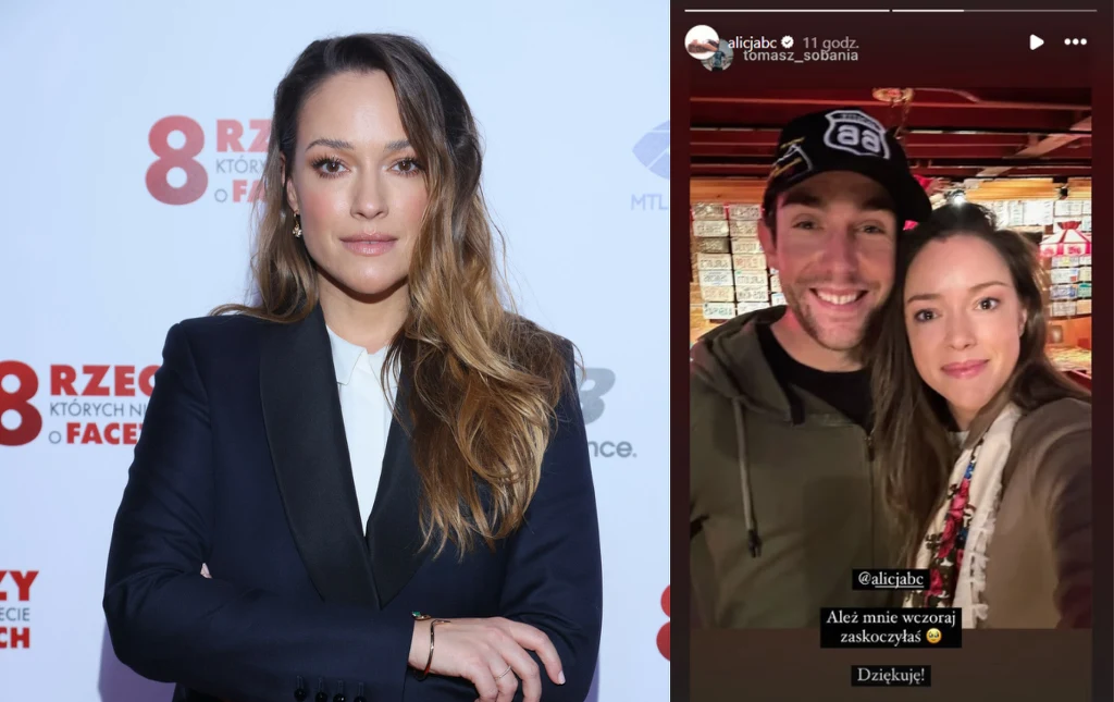 Alicja Bachleda-Curuś pozuje ze sportowcem