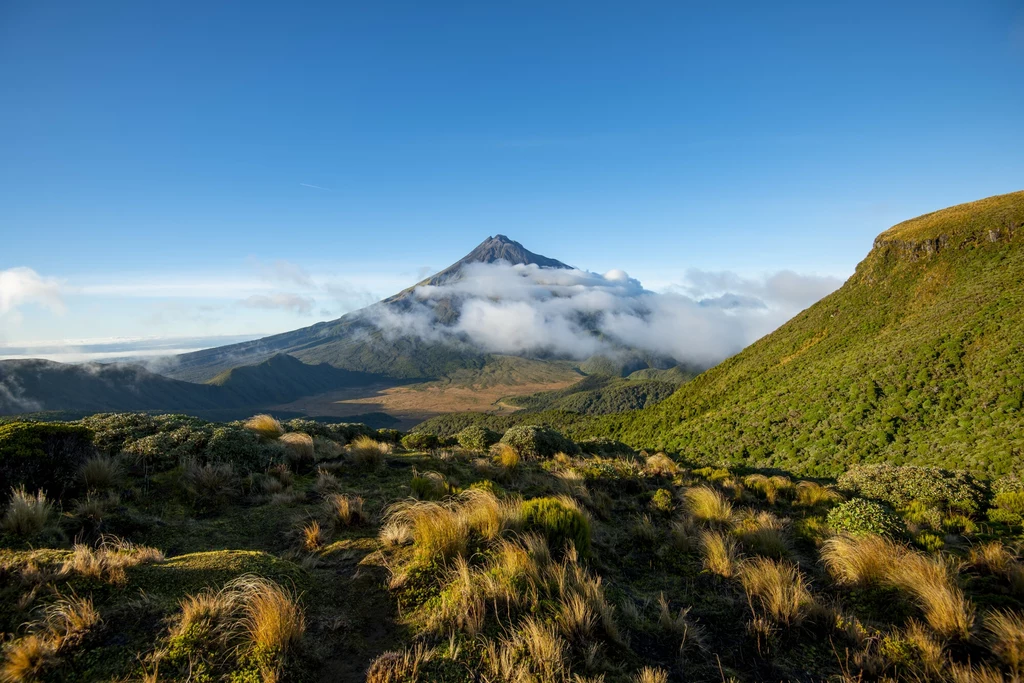 Na górze Taranaki znajduje się czynny wulkan