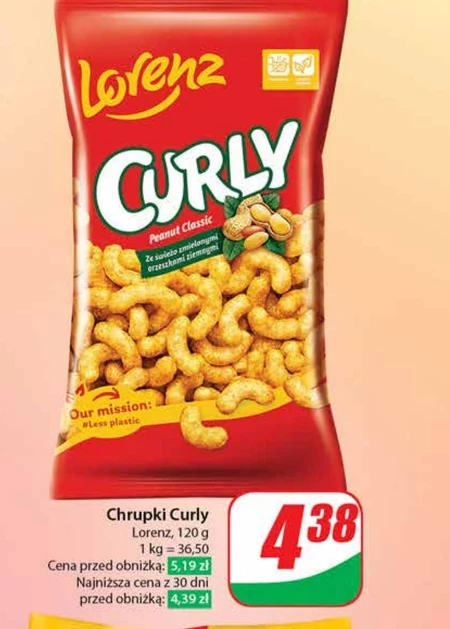Curly Chrupki kukurydziane ze świeżo zmielonymi orzeszkami ziemnymi 120 g