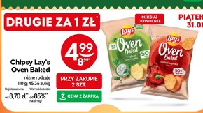 Lay's Oven Baked Pieczone formowane chipsy ziemniaczane solone 110 g niska cena