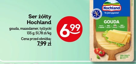 Hochland Ser żółty gouda w plastrach 135 g