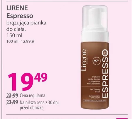 Lirene Espresso Brązująca pianka do ciała z organiczną wodą kokosową 150 ml
