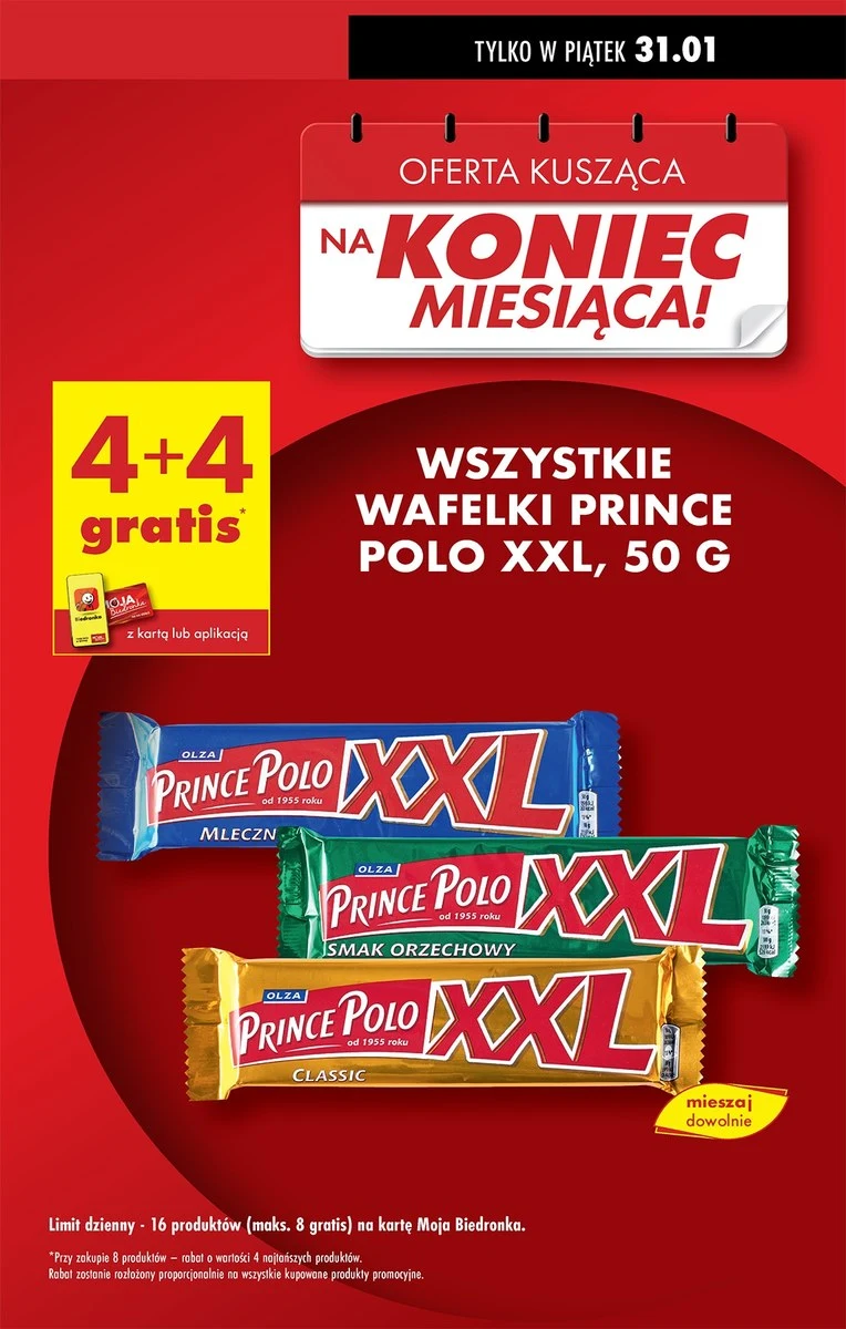 Prince Polo XXL 4+4 gratis w Biedronce Prince Polo XXL 4+4 gratis w Biedronce