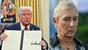 Na zdjęciu prezydent USA Donald Trump oraz legenda tenisa Martina Navratilova