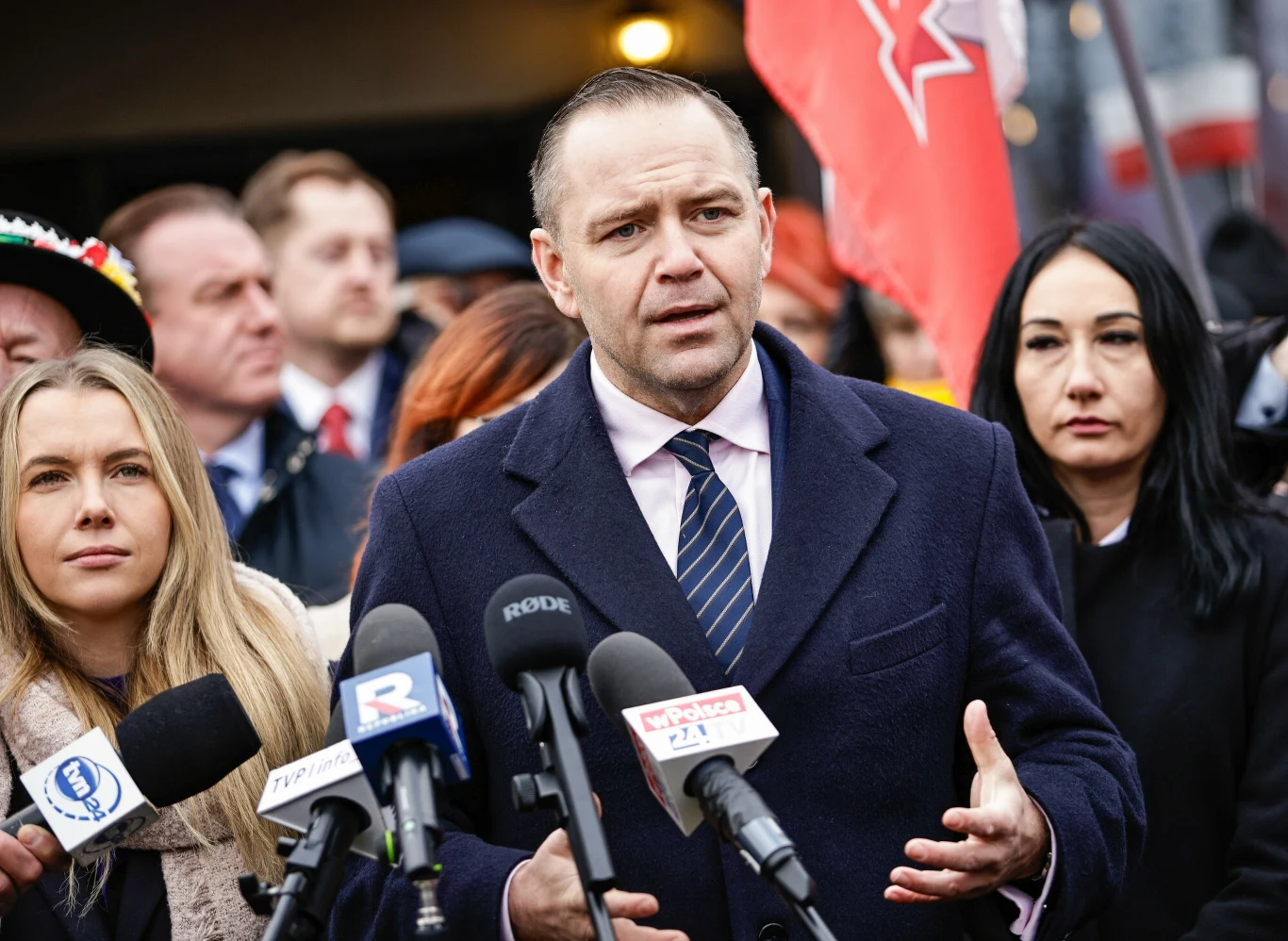 Karol Nawrocki podczas wizyty w powiecie łowickim Karol Nawrocki podczas wizyty w powiecie łowickim