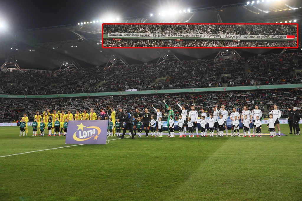 Transparent na stadionie Legii Warszawa Transparent na stadionie Legii Warszawa