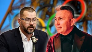 Jarosław Prasał (z lewej) - prezes Polskiego Związku Rugby, obok Radosław Piesiewicz, prezes Polskiego Komitetu Olimpijskiego