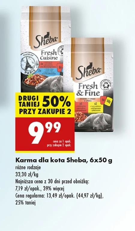 Sheba Fresh Cuisine Taste of Paris Mokra karma dla kotów 300 g (6 x 50 g)