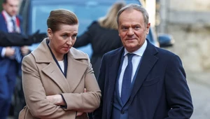 Nieformalny szczyt Unii Europejskiej w Brukseli. Premier Danii Mette Frederiksen i szef polskiego rządu Donald Tusk 