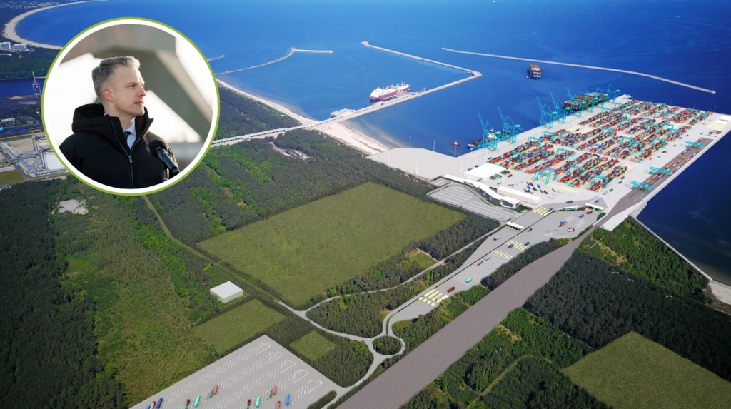 Wiceminister infrastruktury Arkadiusz Marchewka przekazał, co dalej z terminalem kontenerowym w Świnoujściu. Źródło: Ministerstwo Infrastruktury, WOJCIECH STROZYK/REPORTER