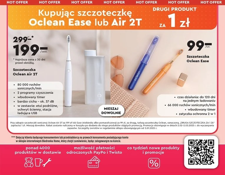 Szczoteczki soniczne za 1 zł w Biedronka Home! 
