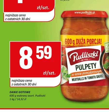 Pudliszki Pulpety w sosie pomidorowym 600 g