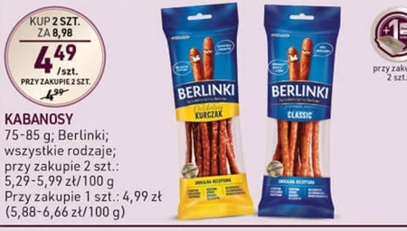 Berlinki Kabanosy pikantne chilli 85 g