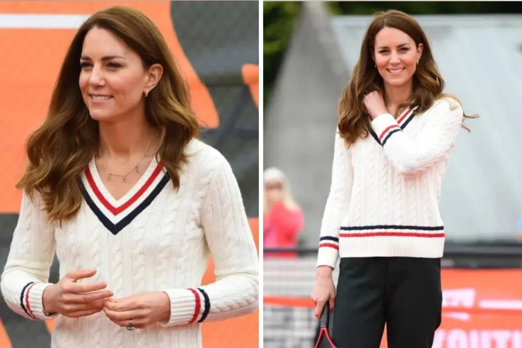 Sweter w stylu preppy to jeden z ulubionych modeli Kate Middleton i wiosną 2025 będzie jednym z największych hitów modowych 