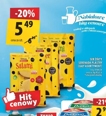 Serenada Ser żółty Salami 135 g