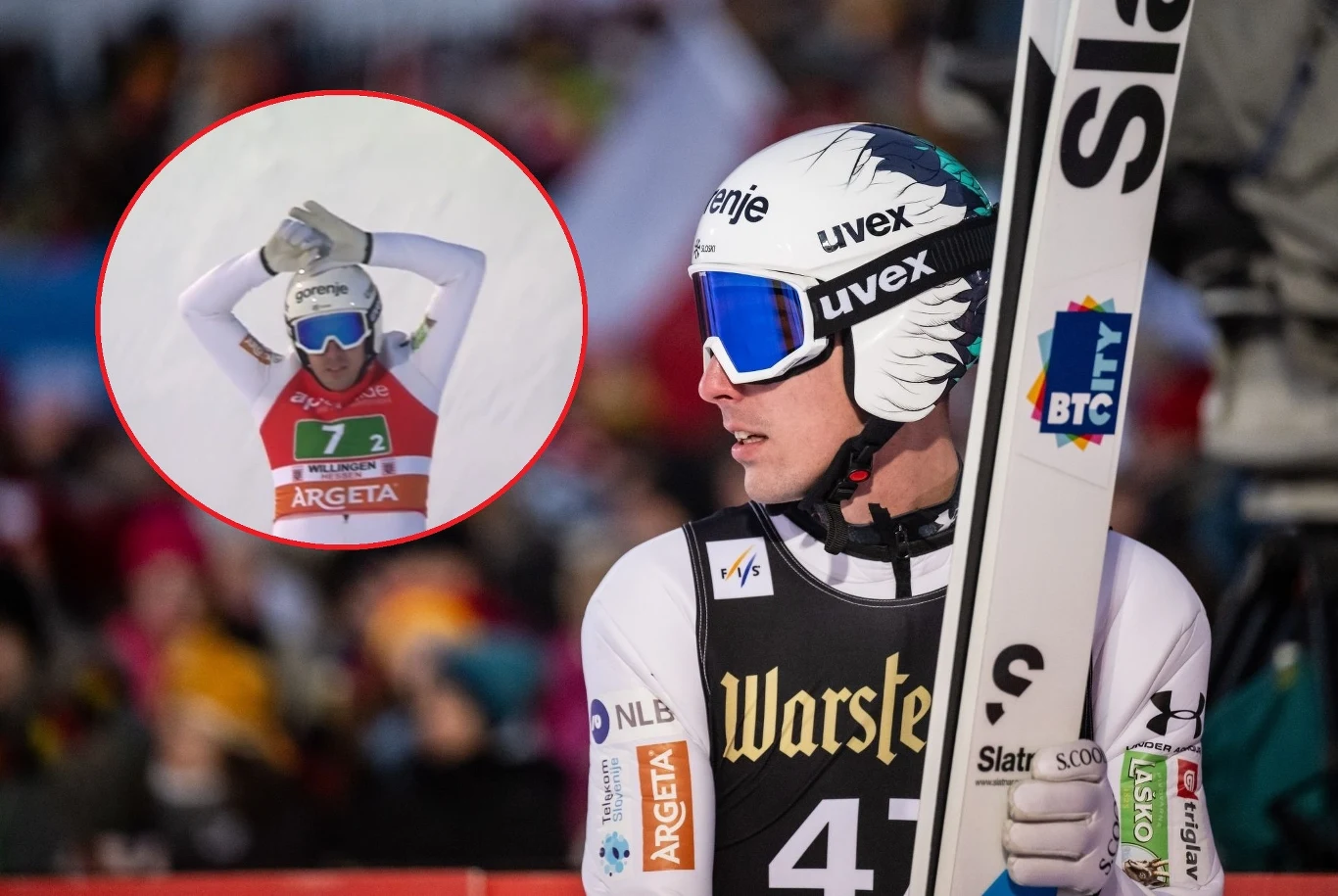 Timi Zajc podczas zawodów Pucharu Świata w Willingen Timi Zajc podczas zawodów Pucharu Świata w Willingen