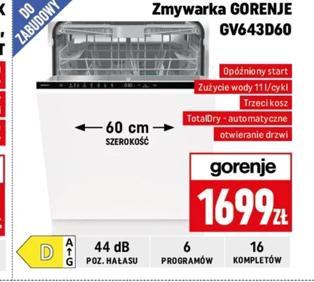 Вбудована посудомийна машина Gorenje