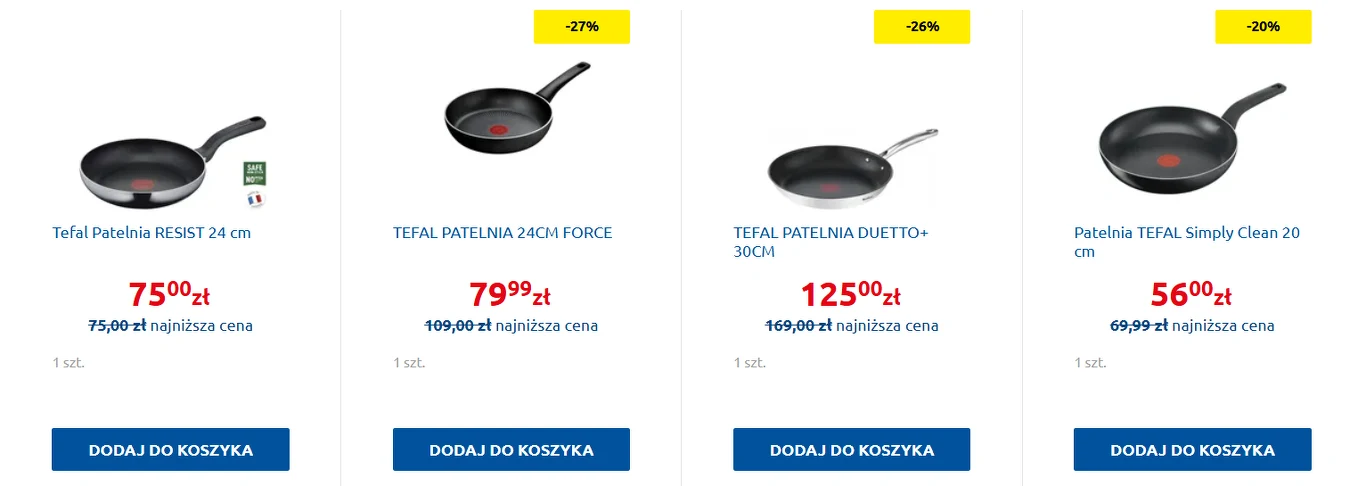 Kto pierwszy, ten lepszy! Patelnie Tefal w Carrefour za pół ceny tylko przez 3 dni!