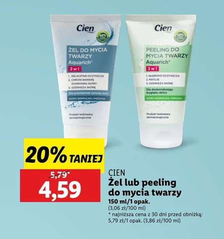 Żel-peeling do mycia twarzy Cien