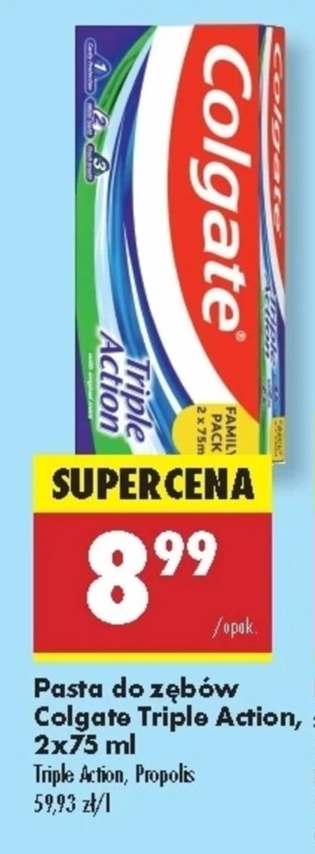 Colgate Triple Action Original Mint Pasta do zębów 2x75 ml