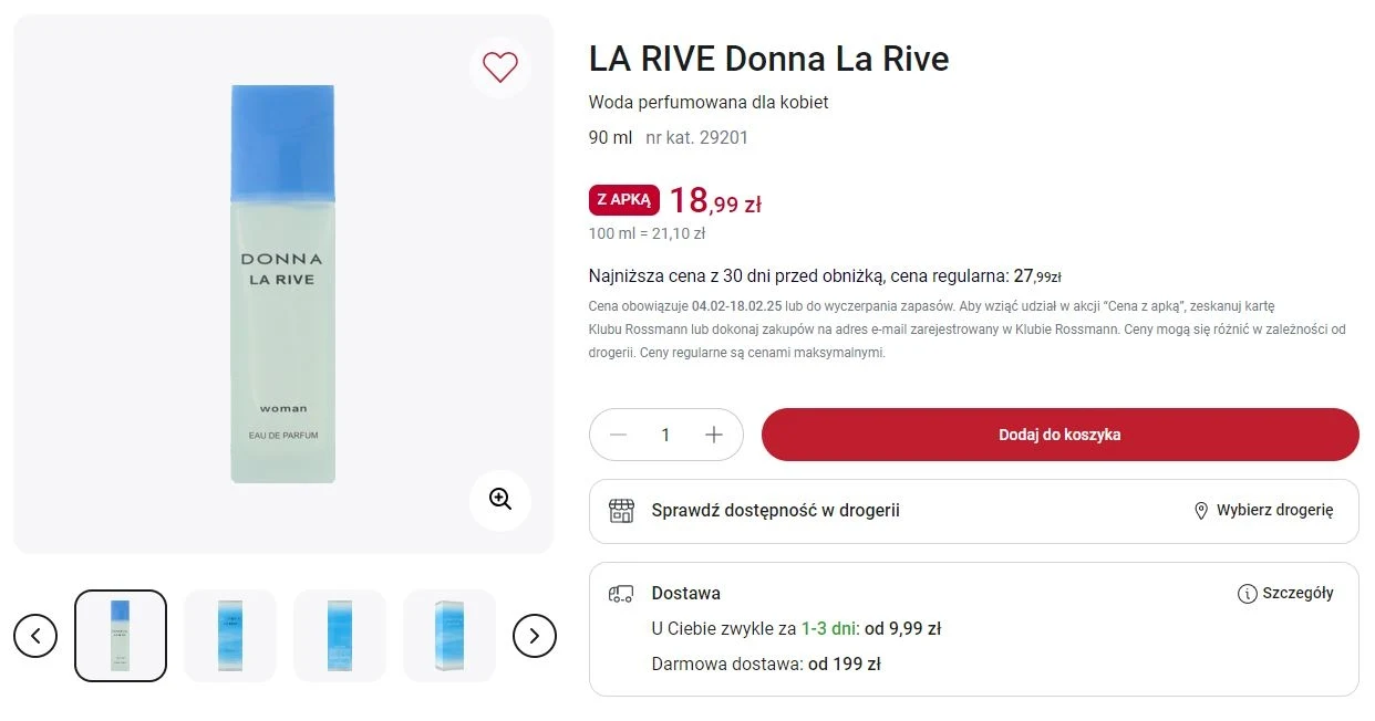 Rossmann oferuje promocję na perfumy LA RIVE!