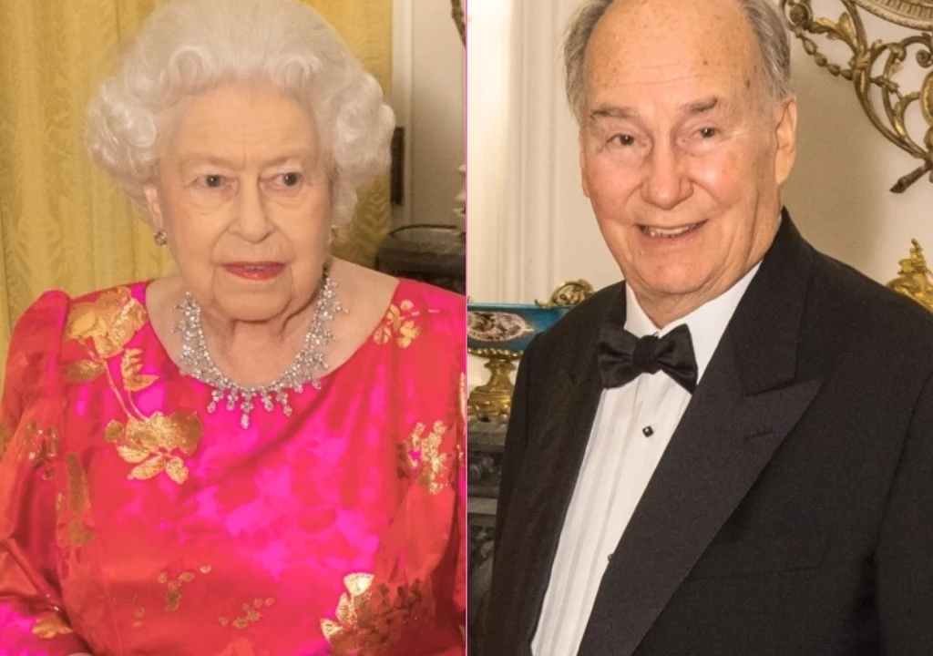 Królowa Elżbieta II i książę Karim al-Hussajni