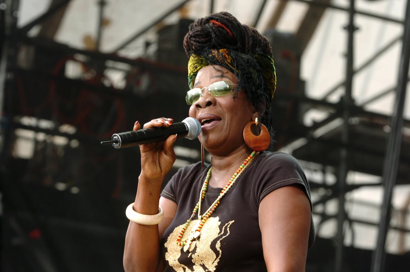 Rita Marley podczas koncertu Live 8 w Filadelfii - 2 lipca 2005 r.