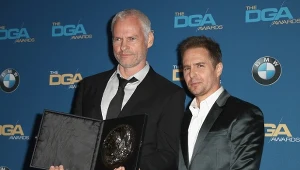 Martin McDonagh i Sam Rockwell w 2018 roku