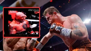 12 września miało dojść do hitowej walki Saula Alvareza (z prawej) i Terence'a Crawforda. Ale ta została odwołana. Wiekowy Mike Tyson (w ramce) pokazał "Canelo" pewien trop...