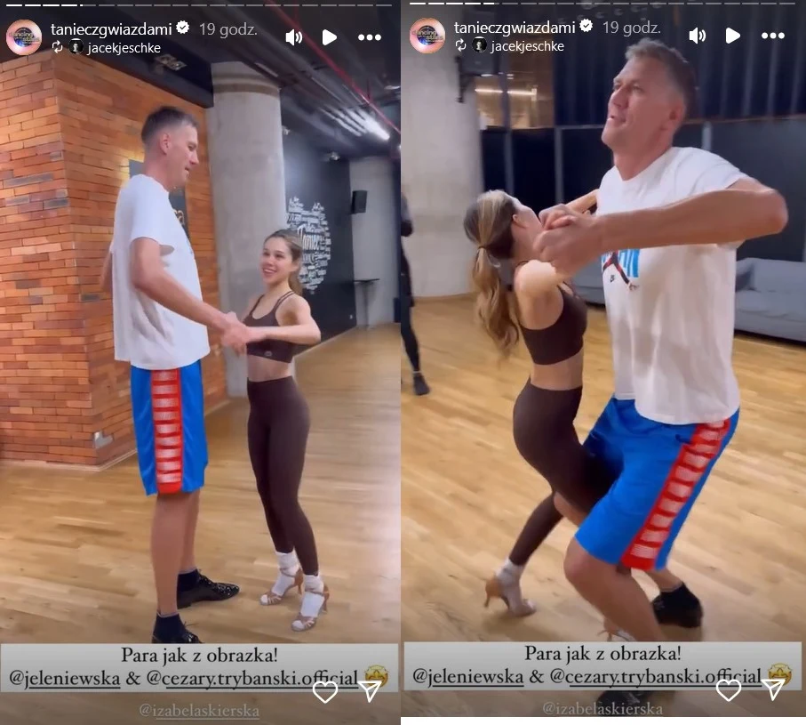 Cezary Trybański i Maria Jeleniewska próbowali razem zatańczyć Cezary Trybański i Maria Jeleniewska próbowali razem zatańczyć