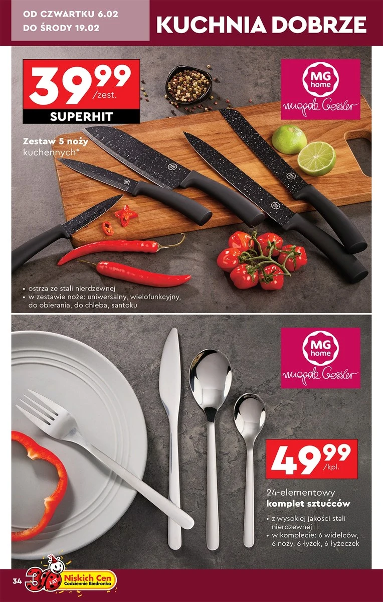 Hit w Biedronce! Zestaw noży MG Home od Magdy Gessler za mniej niż 40 zł!