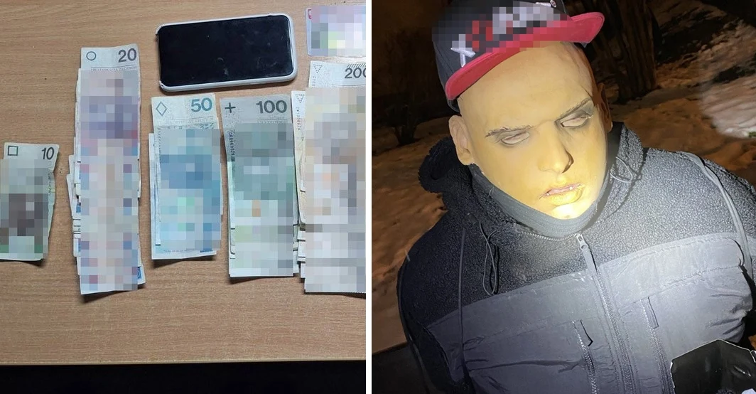 Nietypowy wygląd miał oszust "na Blika" zatrzymany przy bakomacie w Wieliczce. Nietypowy wygląd miał oszust "na Blika" zatrzymany przy bakomacie w Wieliczce.