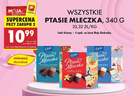 E. Wedel Ptasie mleczko czekoladowe w czekoladzie deserowej 340 g