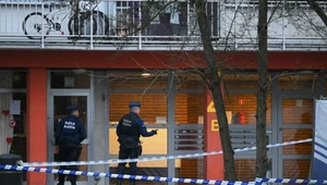 Policja w dzielnicy Anderlecht, gdzie doszło do strzelaniny 