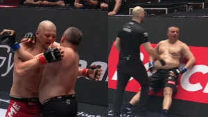Artur "Orzeł Biały" Binkowski i Tomasz "Tomek" Majewski podczas gali FAME MMA 24