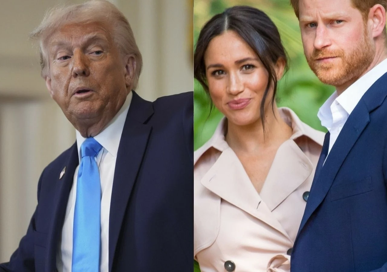 Donald Trump, Meghan Markle i książę Harry Donald Trump, Meghan Markle i książę Harry