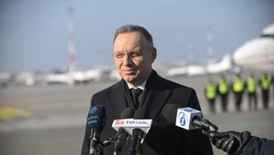 Prezydent Andrzej Duda przed wylotem na Litwę 