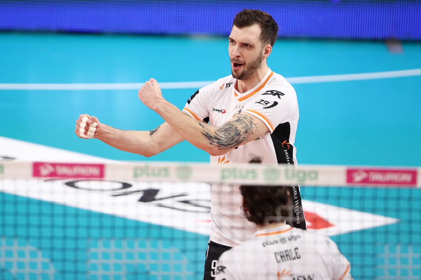 Norbert Huber w czasie meczu ze Skrą Bełchatów