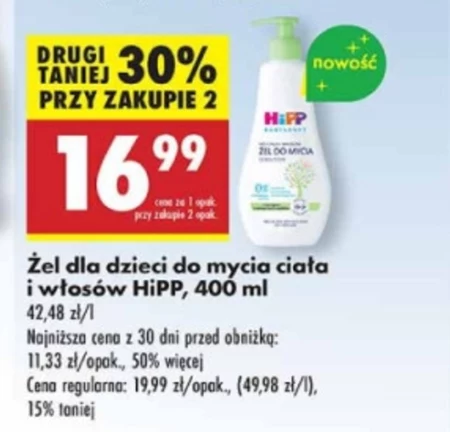 HiPP Babysanft Sensitive Żel do mycia do ciała i włosów 400 ml