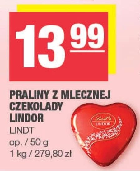 Lindt Lindor Praliny z czekolady mlecznej z nadzieniem 50 g