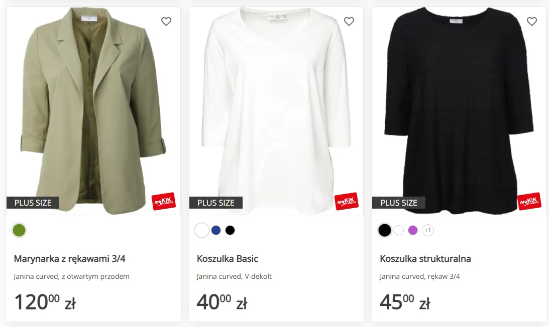 W KIK znajdziemy wiele modnych ubrań plus size! 