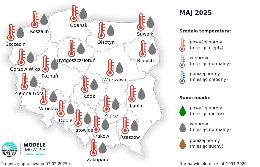 Maj zapowiada się na kolejny z rzędu miesiąc z temperaturami ponad normę. Za to deszczu powinno spaść tyle, co zwykle Maj zapowiada się na kolejny z rzędu miesiąc z temperaturami ponad normę. Za to deszczu powinno spaść tyle, co zwykle