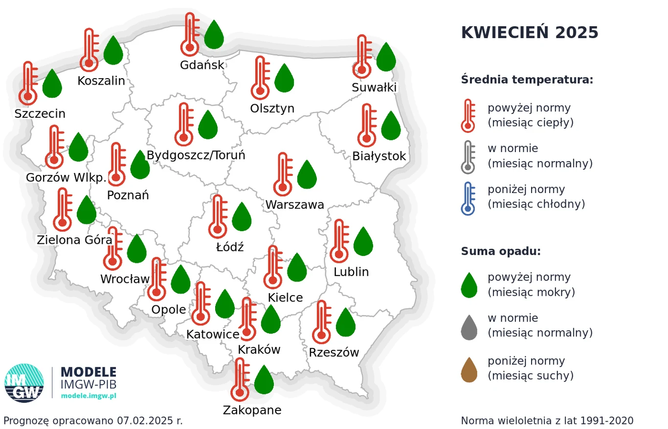 Jaka będzie pogoda w kwietniu 2025 r.?