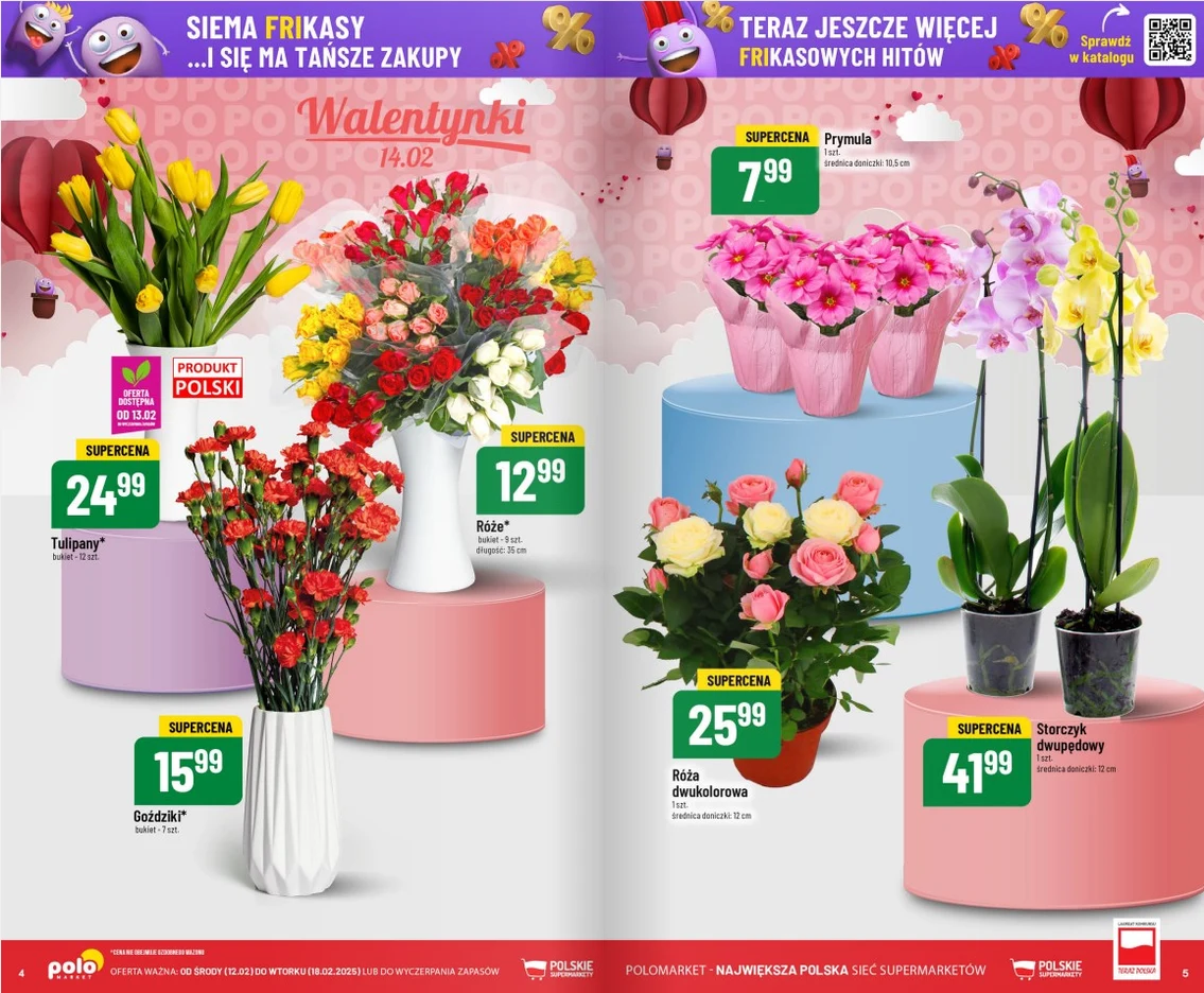 Piekne kwiaty na Walentynki w POLOmarket 