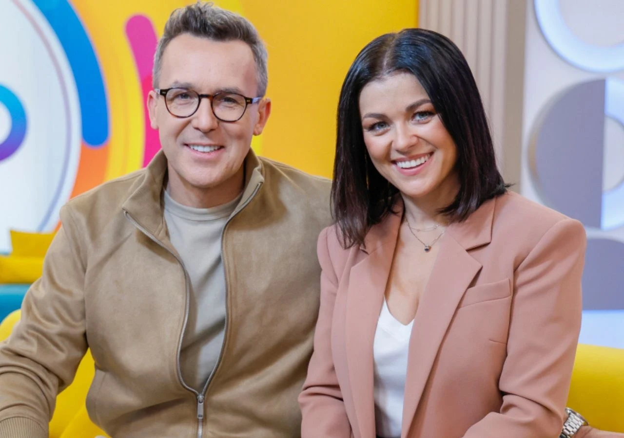 Katarzyna Cichopek i Maciej Kurzajewski Katarzyna Cichopek i Maciej Kurzajewski w "halo tu polsat"
