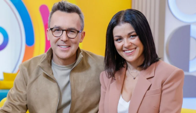 Katarzyna Cichopek i Maciej Kurzajewski w "halo tu polsat"
