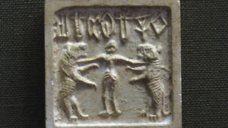 Odlew pieczęci ze starożytnej cywilizacji doliny Indusu (2500-1500 p.n.e.)