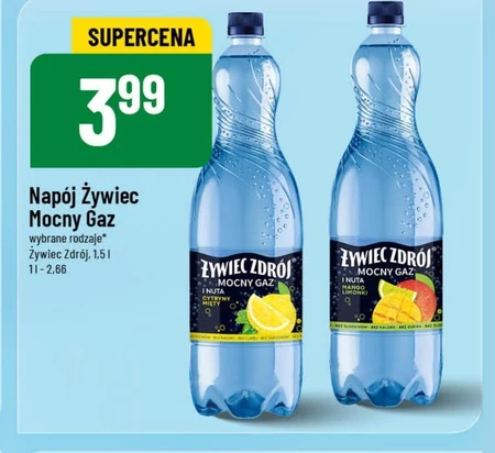 Żywiec Zdrój Mocny Gaz Napój gazowany i nuta cytryny-mięty 1,5 l
