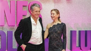 Renee Zellwegger z Hugh Grantem, który grał Daniela, na premierze najnowszej części "Bridget Jones"